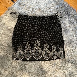 Vintage Black Beaded Detailed Skirt